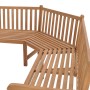 Panchina da Giardino ad Angolo 185x185x90 cm Massello di Teak