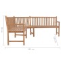 Panchina da Giardino ad Angolo 185x185x90 cm Massello di Teak