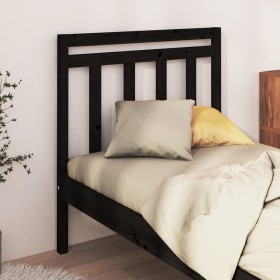 Testiera per Letto Nera 95x4x100 cm in Legno Massello di Pino