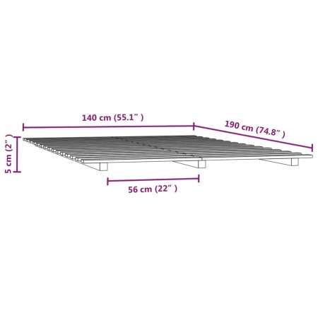 Giroletto Bianco 140x190 cm in Legno Massello di Pino