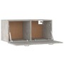 Armadietto a Muro Grigio Cemento 80x35x36,5cm Legno Multistrato