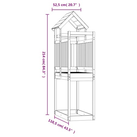 Torre da Gioco 52,5x110,5x214 cm in Legno di Pino Impregnato