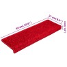 Tappetini per Scale 15 pz 65x21x4 cm Rosso