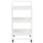 Carrello da Cucina 3 Ripiani Bianco 42x35x85 cm Ferro e ABS