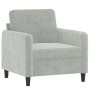 Set di Divani 3 pz Grigio Chiaro in Velluto