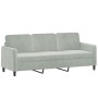 Set di Divani 3 pz Grigio Chiaro in Velluto