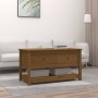 Tavolino da Salotto Miele 102x49x55cm in Legno Massello di Pino