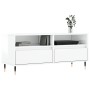 Mobile Porta TV Bianco Lucido 100x34,5x44,5cm Legno Multistrato