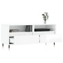 Mobile Porta TV Bianco Lucido 100x34,5x44,5cm Legno Multistrato