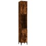 Armadietto Bagno Rovere Fumo 30x30x190 cm in Legno Multistrato
