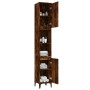 Armadietto Bagno Rovere Fumo 30x30x190 cm in Legno Multistrato