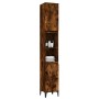 Armadietto Bagno Rovere Fumo 30x30x190 cm in Legno Multistrato