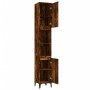 Armadietto Bagno Rovere Fumo 30x30x190 cm in Legno Multistrato