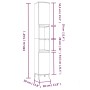 Armadietto Bagno Rovere Fumo 30x30x190 cm in Legno Multistrato