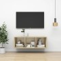 Mobile TV da Parete Rovere Sonoma 37x37x107cm Legno Multistrato