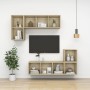 Mobile TV da Parete Rovere Sonoma 37x37x107cm Legno Multistrato