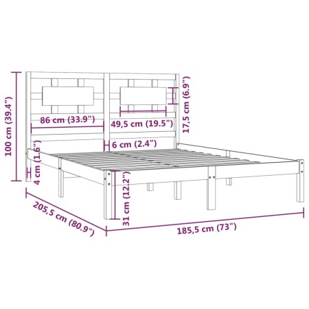 Giroletto Bianco in Legno Massello 180x200 cm Super King