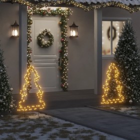 Decorazione Luminosa Natalizia con Picchetti Albero 115LED 90cm