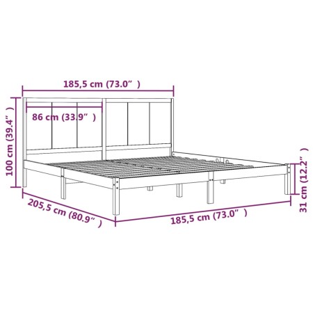 Giroletto Bianco in Legno Massello 180x200 cm Super King