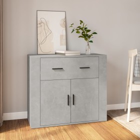 Credenza Grigio Cemento 80x33x70 cm in Legno Multistrato