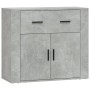 Credenza Grigio Cemento 80x33x70 cm in Legno Multistrato