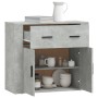 Credenza Grigio Cemento 80x33x70 cm in Legno Multistrato