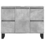 Armadietto da Bagno Grigio Cemento 80x33x60cm Legno Multistrato