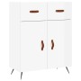 Credenza Bianco Lucido 69,5x34x180 cm in Legno Multistrato