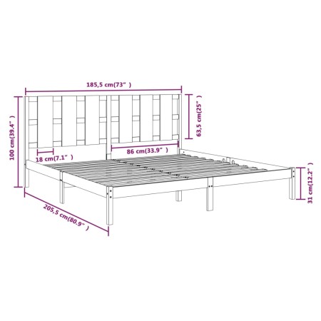 Giroletto in Legno Massello 180x200 cm Super King