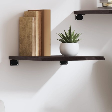 Ripiano Muro Marrone Scuro 40x40x2 cm Massello Rovere Trattato