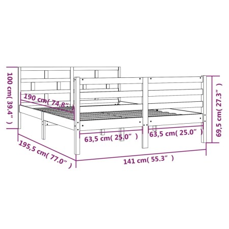 Giroletto Bianco 135x190 cm Double in legno Massello