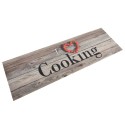 Tappeto da Cucina Lavabile Grigio Cucinare 60x180 cm Velluto