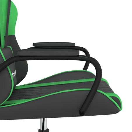 Sedia da Gaming Nera e Verde in Similpelle