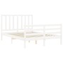Giroletto con Testiera Bianco 120x200 cm in Legno Massello