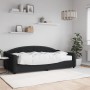 Divano Letto con Materasso Nero 100x200 cm in Tessuto