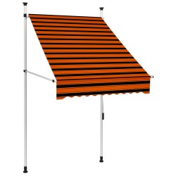 Tenda da Sole Retrattile Manuale 100 cm Arancione e Marrone