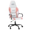 Sedia da Gaming Bianco e Rosa in Similpelle