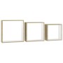 Mensole a Cubo da Parete 3 pz Bianco Rovere Sonoma