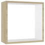 Mensole a Cubo da Parete 3 pz Bianco Rovere Sonoma