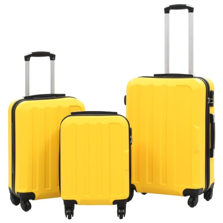 Set Trolley a Custodia Rigida 3 pz Giallo in ABS