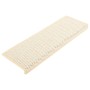 Tappeti Autoadesivi Scale Aspetto Sisal 15 pz 65x21x4 cm Crema