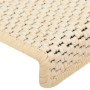 Tappeti Autoadesivi Scale Aspetto Sisal 15 pz 65x21x4 cm Crema