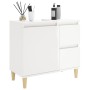 Armadietto Bagno Bianco Lucido 65x33x60cm in Legno Multistrato