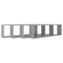 Mensole Parete Cubo 4pz Grigio Cemento 100x15x30 cm Multistrato