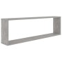 Mensole Parete Cubo 4pz Grigio Cemento 100x15x30 cm Multistrato