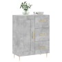 Credenza Grigio Cemento 69,5x34x90 cm in Legno Multistrato