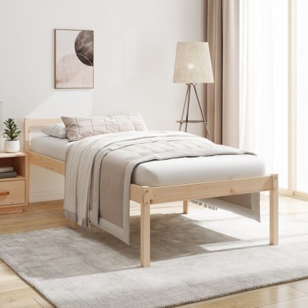 Letto per Anziani 90x190 cm Single in Legno Massello di Pino