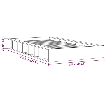 Giroletto Nero 90x200 cm in Legno Massello