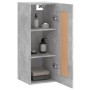 Mobile a Parete Grigio Cemento 34,5x34x90 cm Legno Multistrato