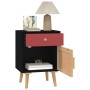 Comodini 2 pz Neri 40x30x55 cm in Legno Multistrato